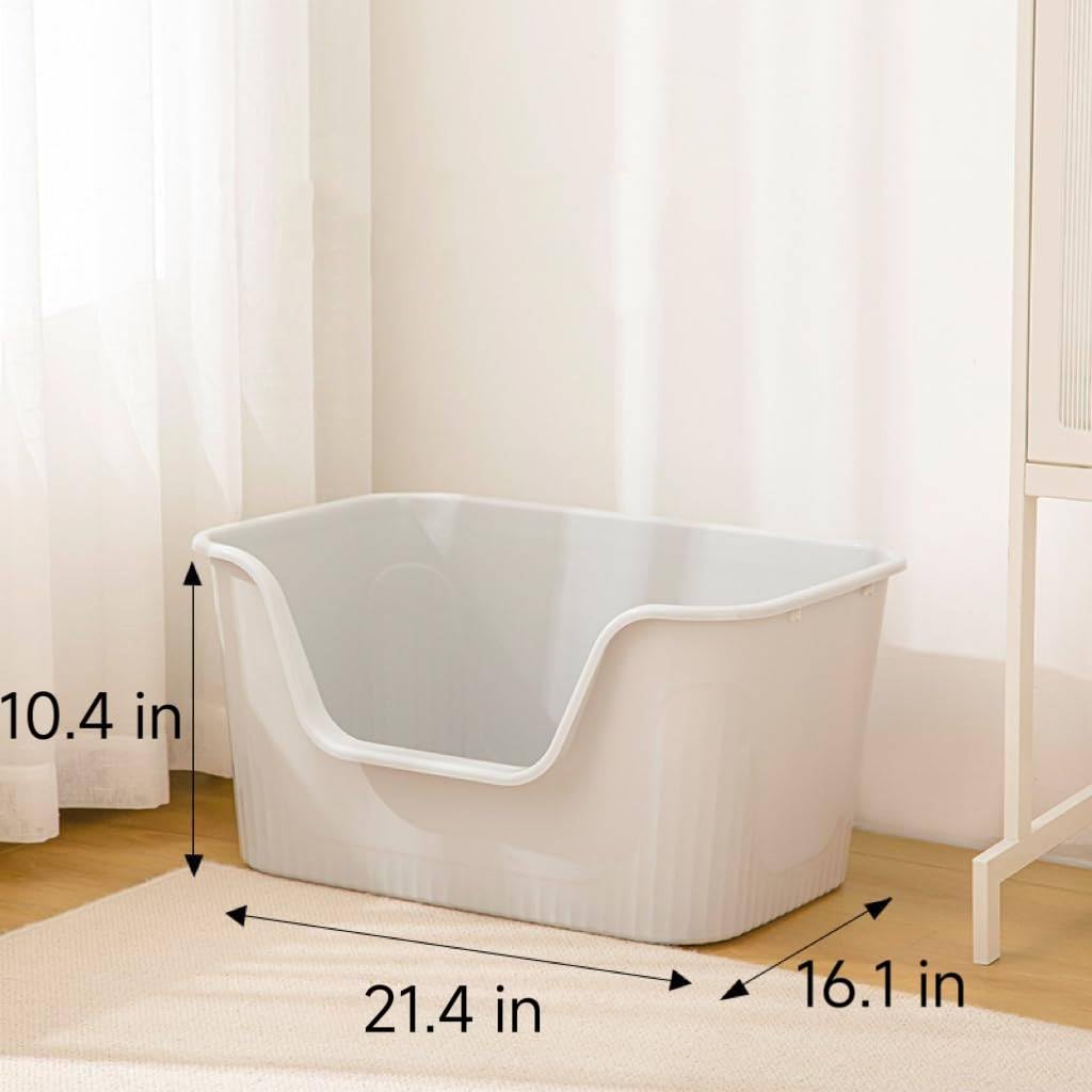 Large Cat Litter Box with High Sides and Low Entry D991