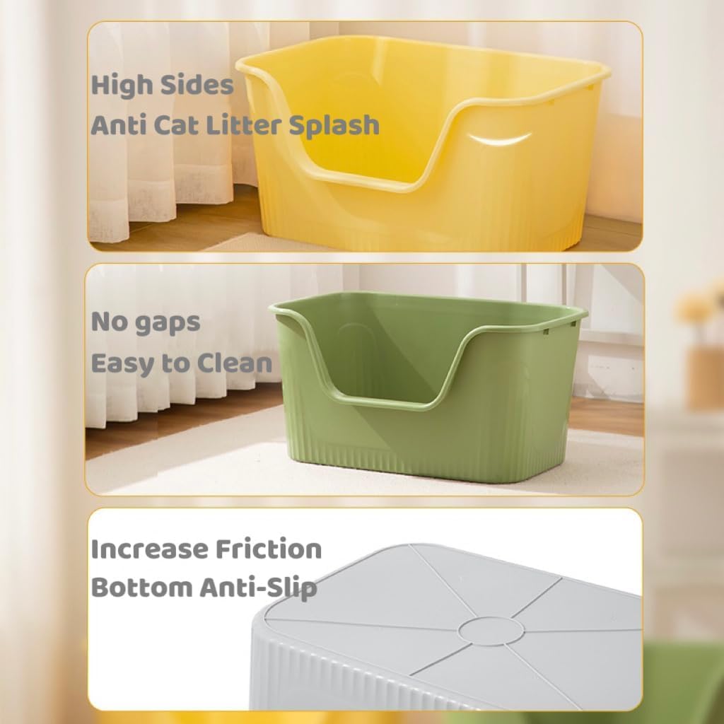 Large Cat Litter Box with High Sides and Low Entry D991