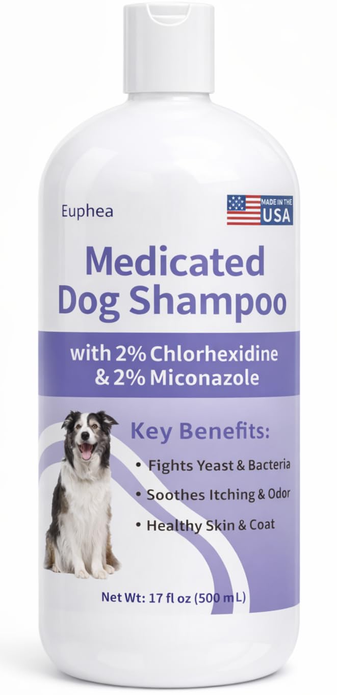 Medicated Dog Shampoo with 2% Miconazole & 2% Chlorhexidine 17 oz V4646