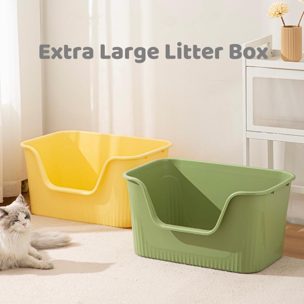 Large Cat Litter Box with High Sides and Low Entry D991
