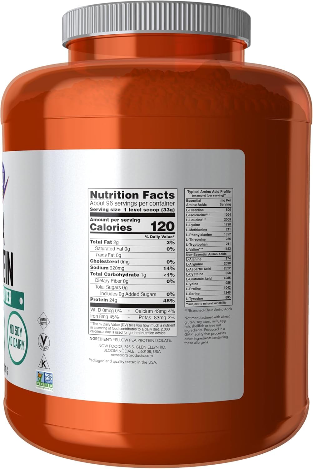 Pea Protein Natural Unflavored Powder 7-Pound J280260
