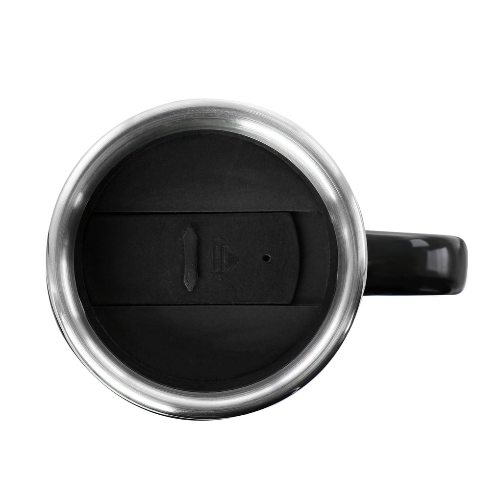Stainless Steel Stoneware Travel Mug, 16 Oz, Black V637978