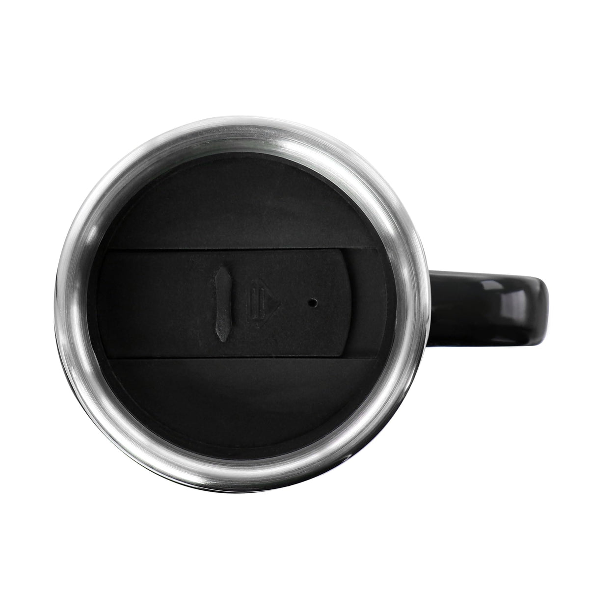 Stainless Steel Stoneware Travel Mug, 16 Oz, Black V637978