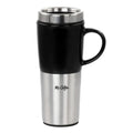 Stainless Steel Stoneware Travel Mug, 16 Oz, Black V637978