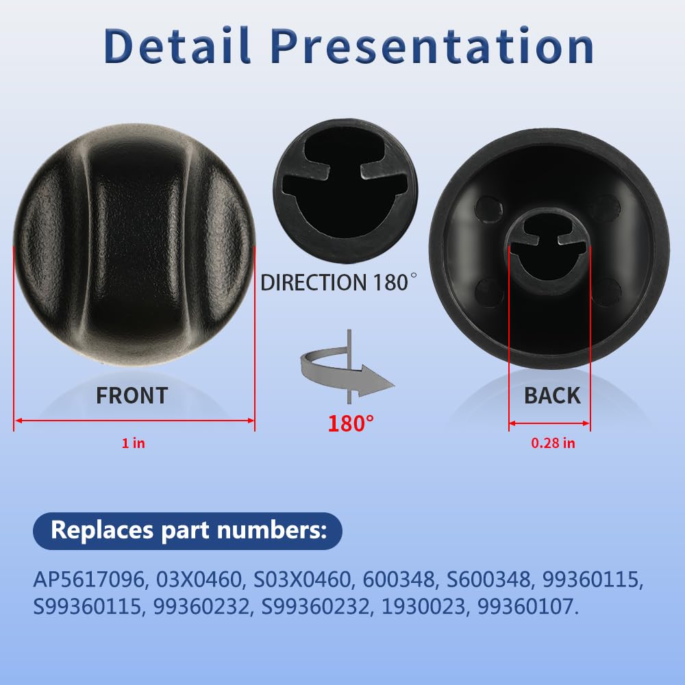 Black Range Hood Knob Replacement Part Y842902