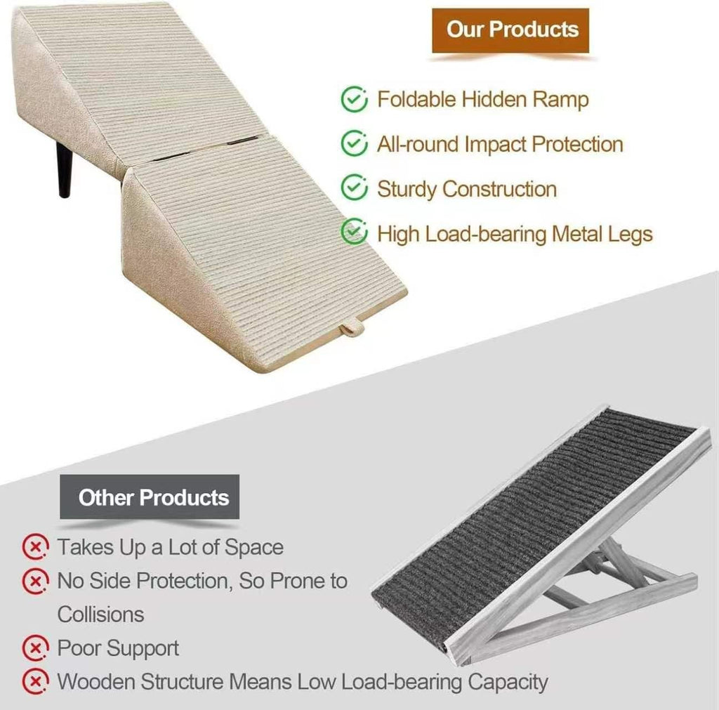 Foldable Dog Ramp Convertible Dog Steps Ottoman B7316