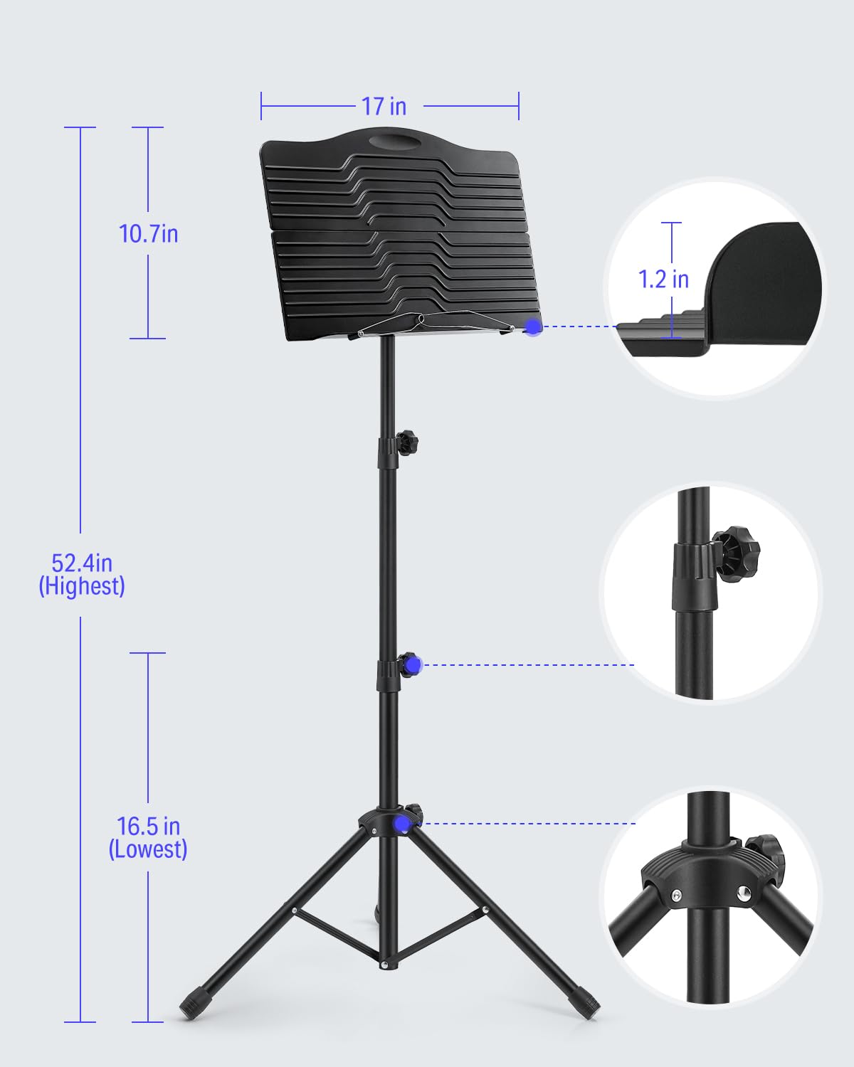 Sheet Music Stand with Light & Carrying Bag Y715