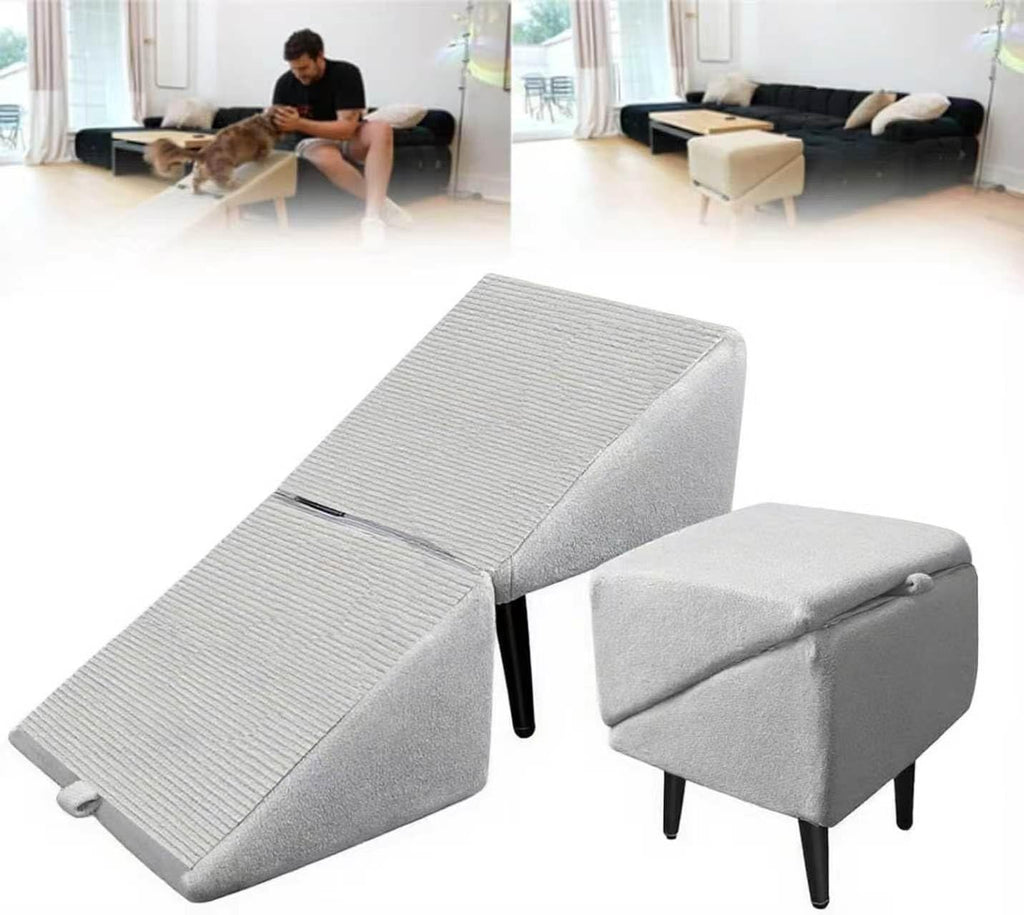 Foldable Dog Ramp Convertible Dog Steps Ottoman B7316