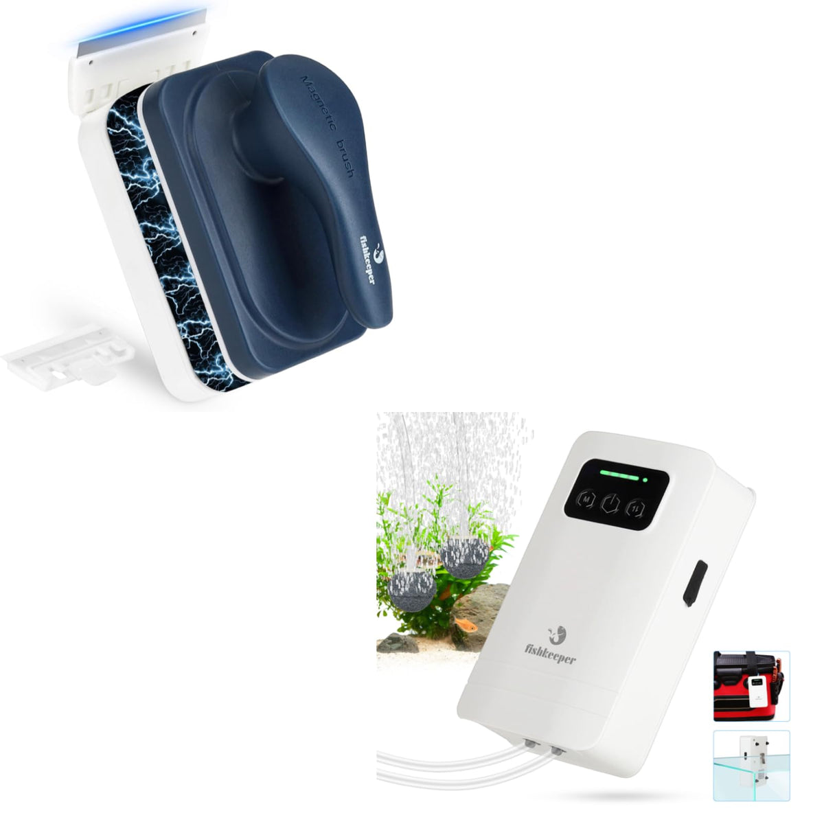 Aquarium Air Pump Magnetic Glass Cleaner V21957