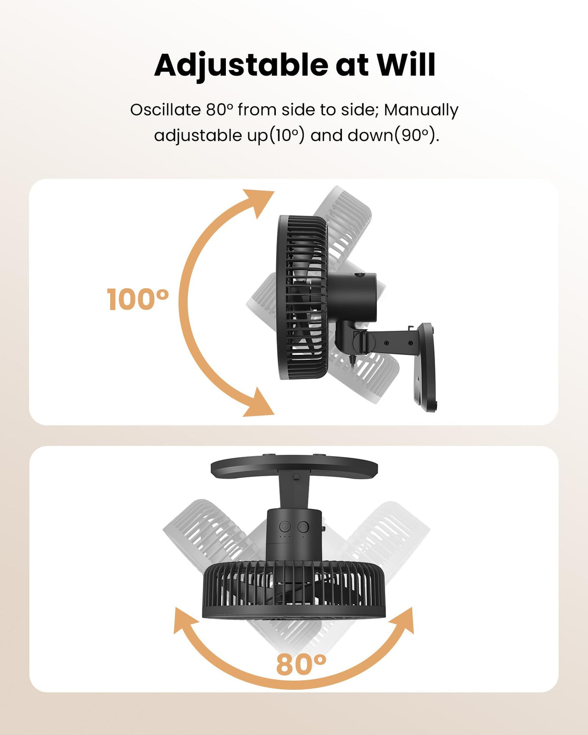 8'' Wall Mount Fan with Timer S398
