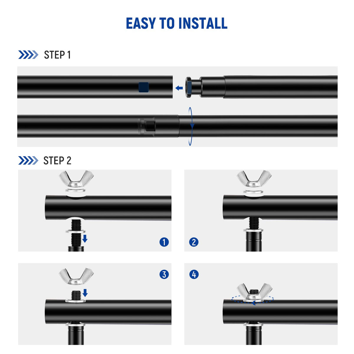 Adjustable Backdrop Stand Kit with 4 Crossbars, 6 Spring Clamps, 6 Backdrop Clips, 2 Sandbags, and Carrying Bag Y662390