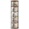 5-Tier Rotating Bookshelf, 360° Spinning Bookcase, Rustic Brown H605977