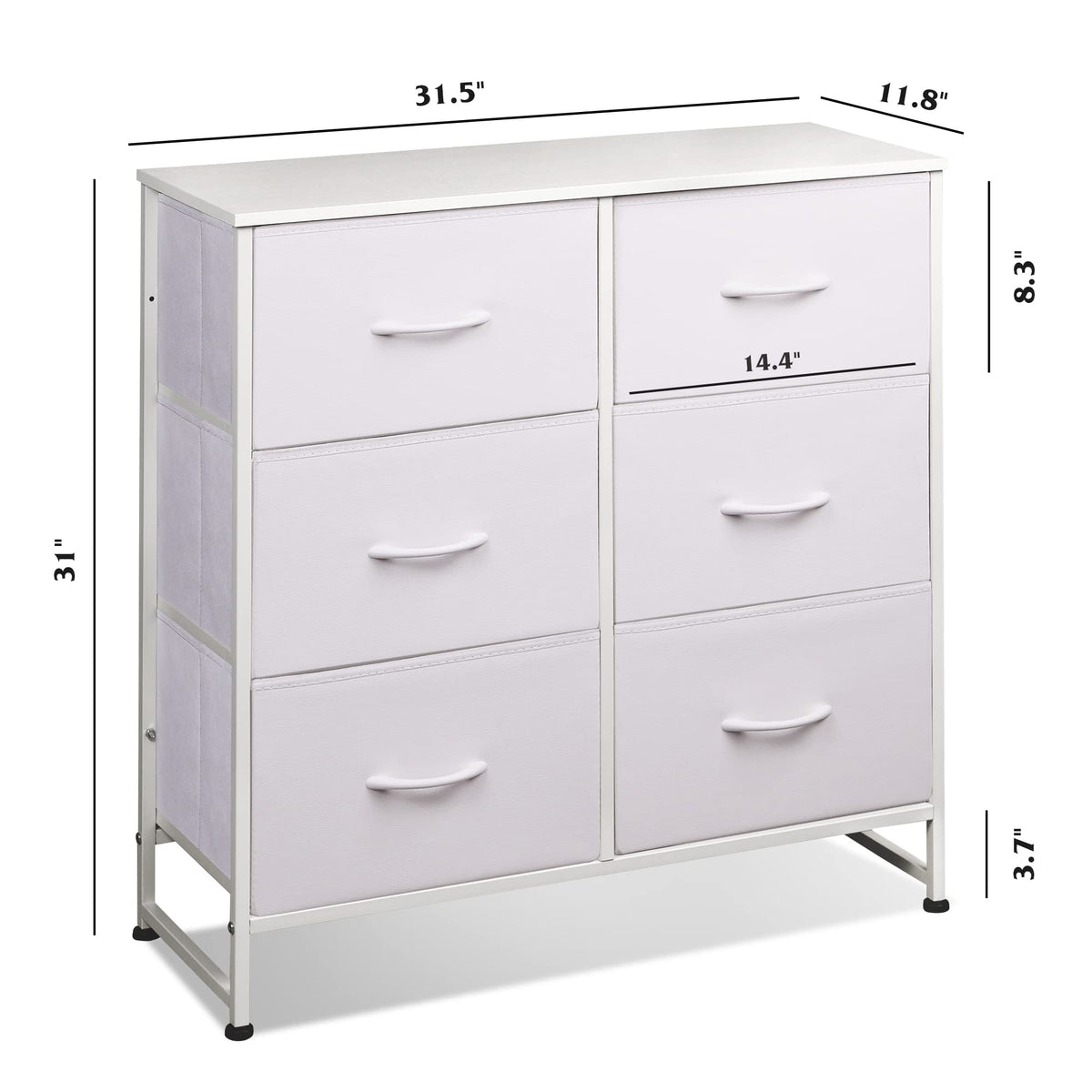 White 6 Drawer Dresser A161