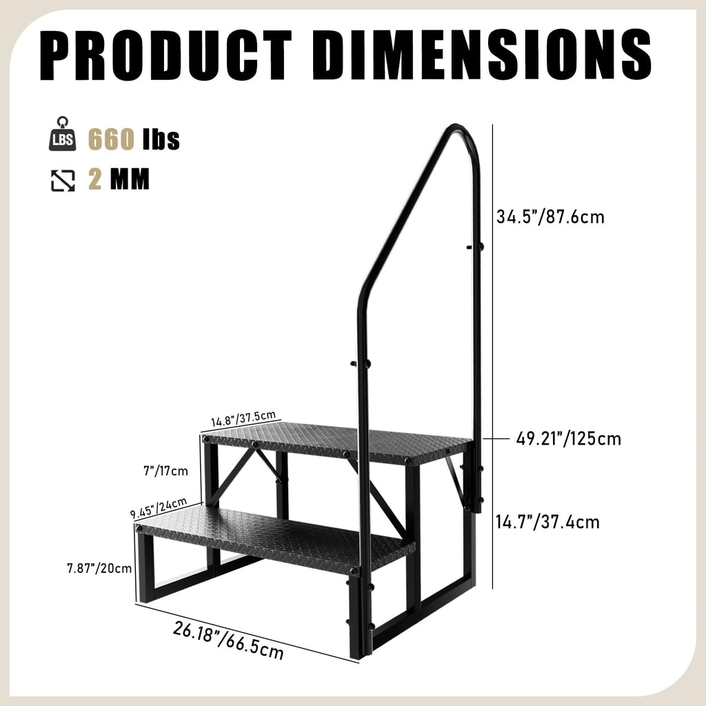 2 Step Ladder with Handrail V40190