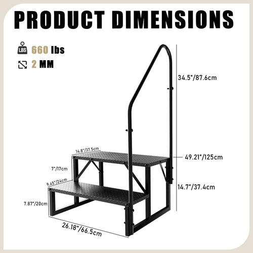 2 Step Ladder with Handrail V40190