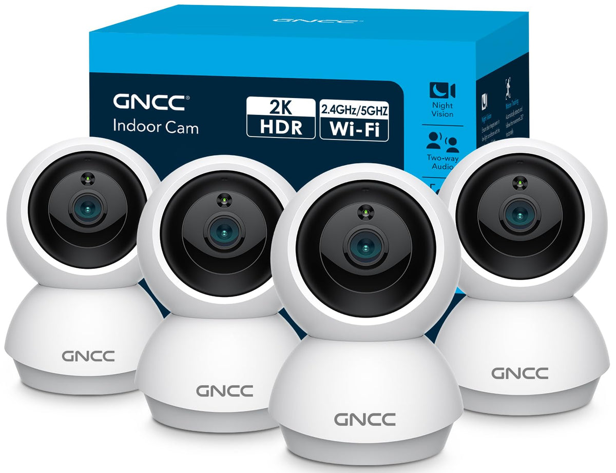 5Ghz WiFi Indoor Camera with 360°PTZ, 4 Pack E901442