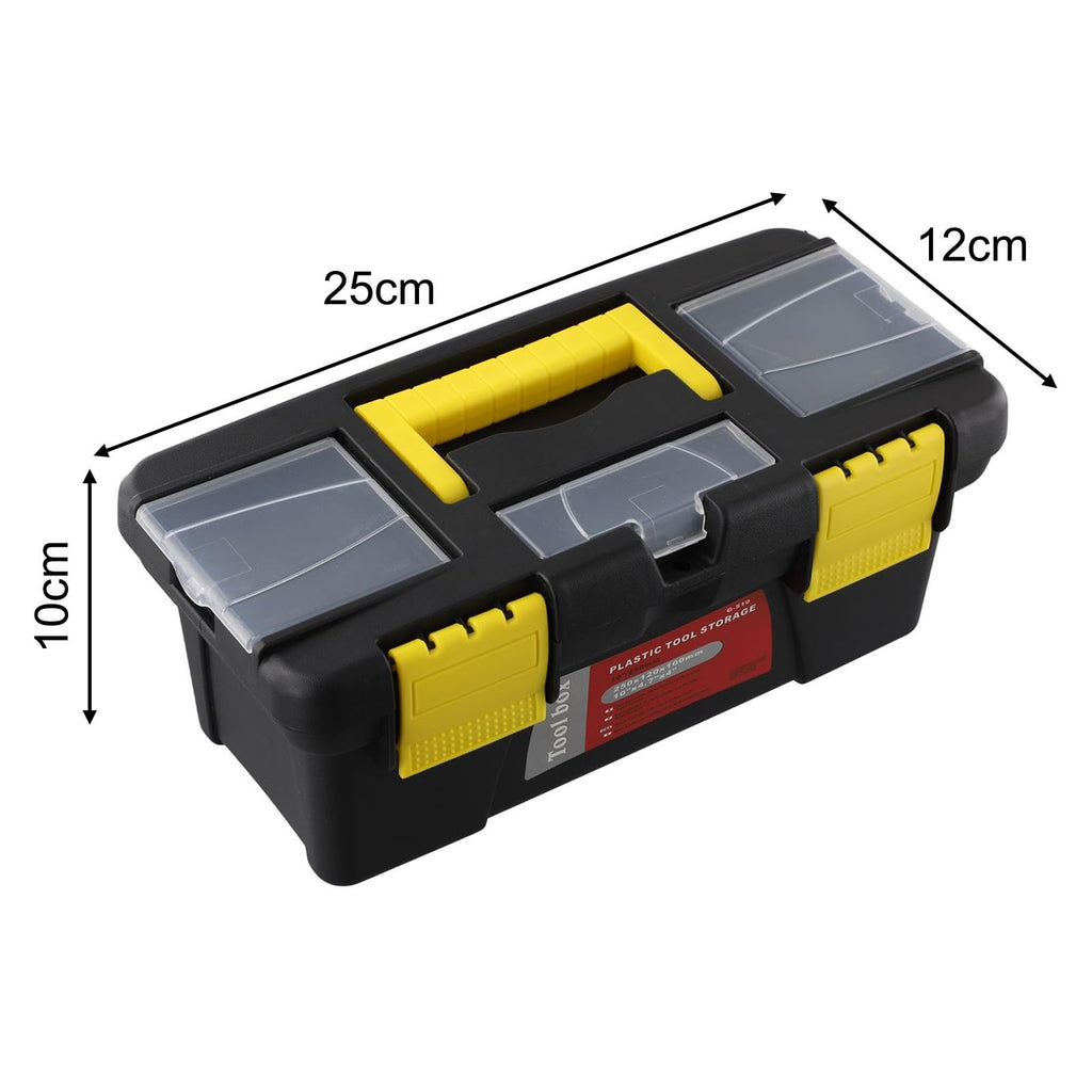 10-Inch Plastic Toolbox with Metal Hinges and 4 Latches C2660