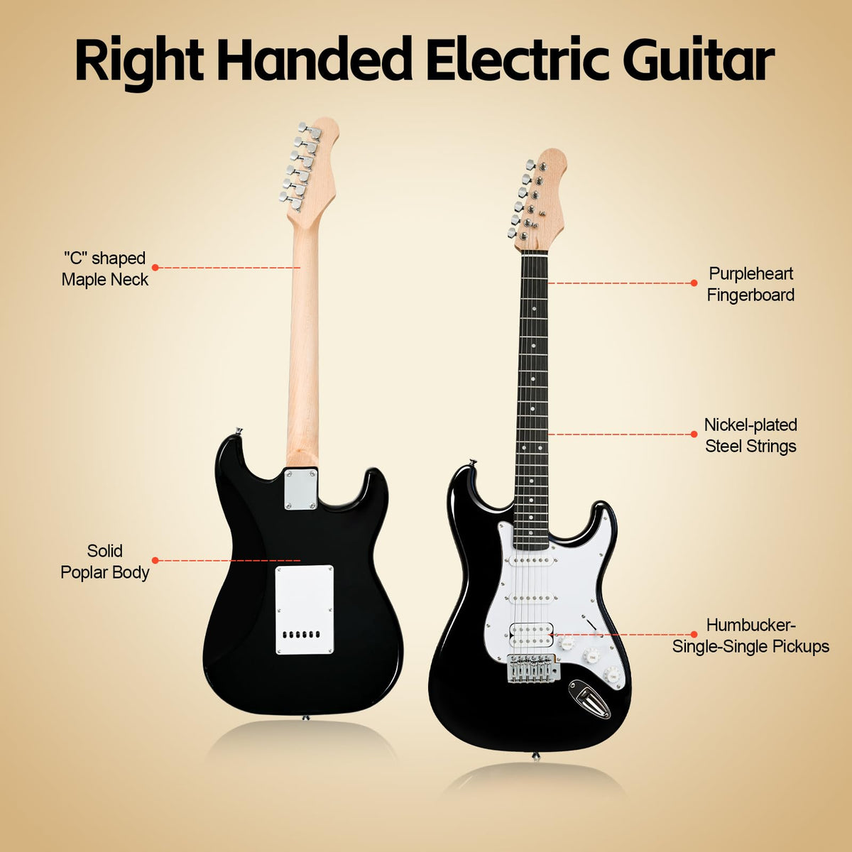 Full Size Electric Guitar Starter Kit with 10W Amp and Gig Bag W742128