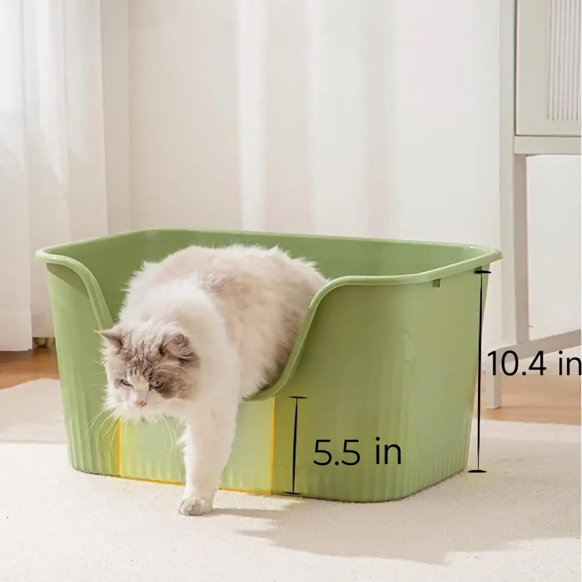 Large Cat Litter Box with High Sides and Low Entry D991