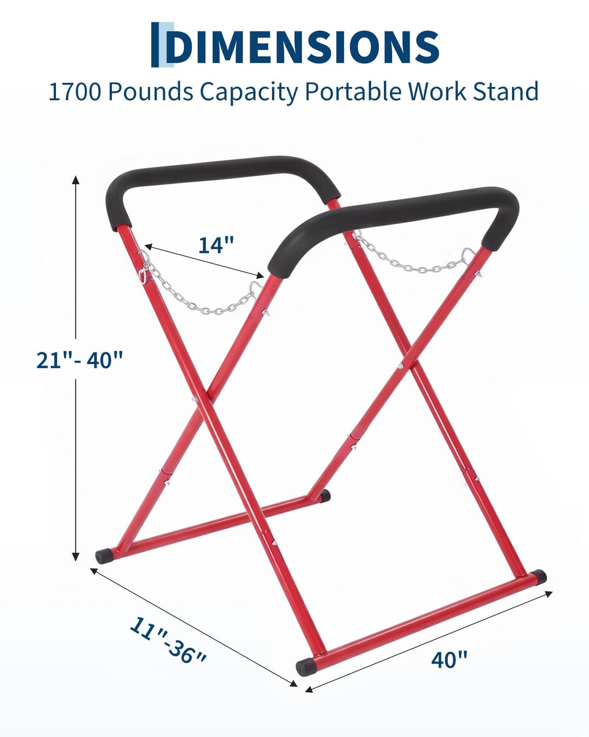 Folding Auto Body Work Stand 500 LBS Capacity Adjustable Height X54303