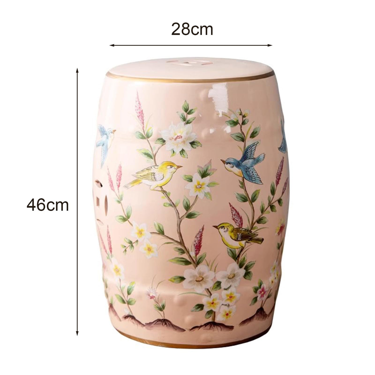 Glazed Ceramic Decorative Garden Stool 28x28x46cm I4123