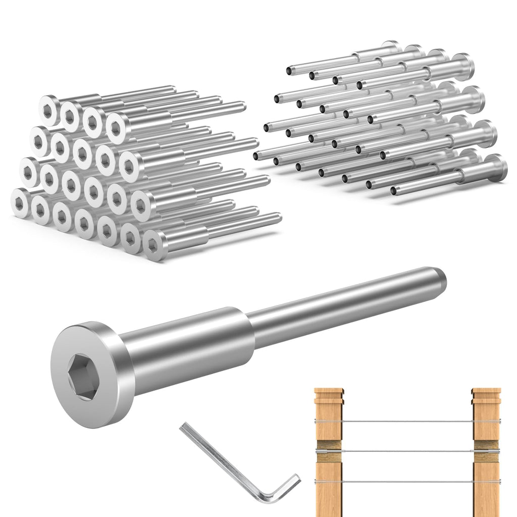60 Pack T316 Stainless Steel 1/8" Cable Railing Kit N546
