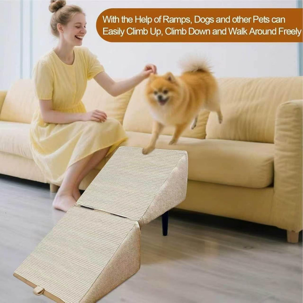 Foldable Dog Ramp Convertible Dog Steps Ottoman B7316