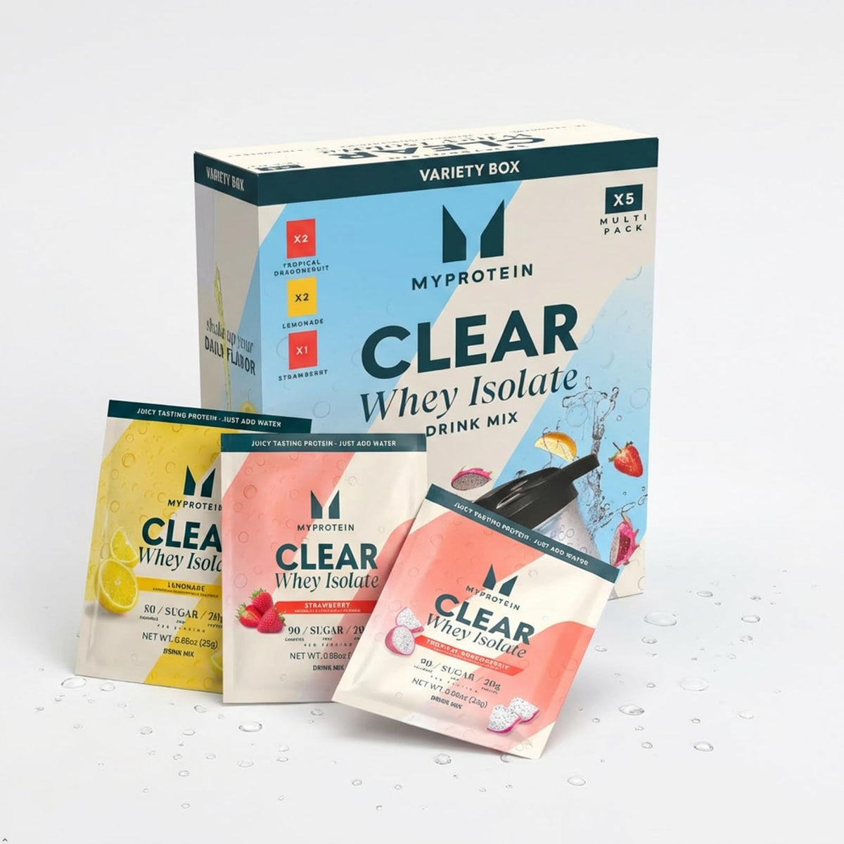Clear Whey Isolate Protein Powder Drink Mix 5 Count Variety Pack F765
