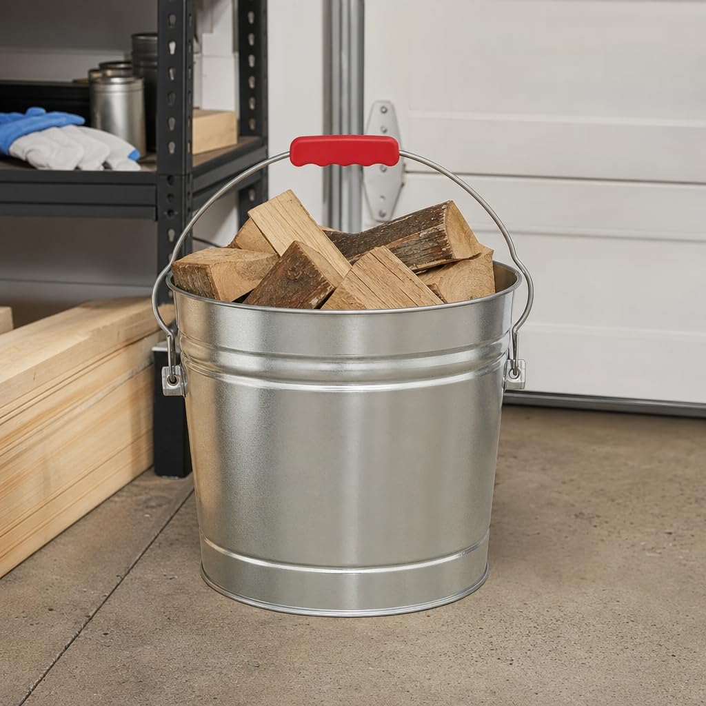 6 Gal Galvanized Steel Storage Can with Locking Lid F668752