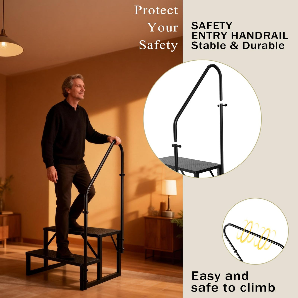 2 Step Ladder with Handrail V40190