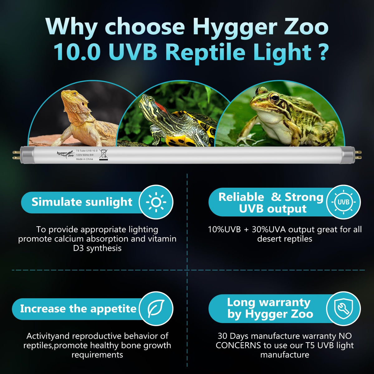 3-Pack UVB Reptile Light 10.0 Bulb 39W T5 Fluorescent U6194
