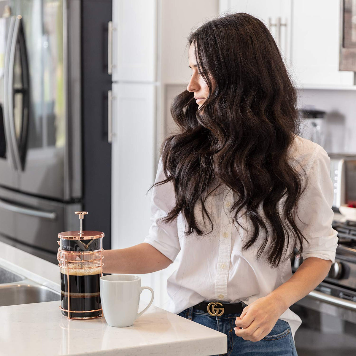 1000ml Rose Gold French Press Coffee Maker R248