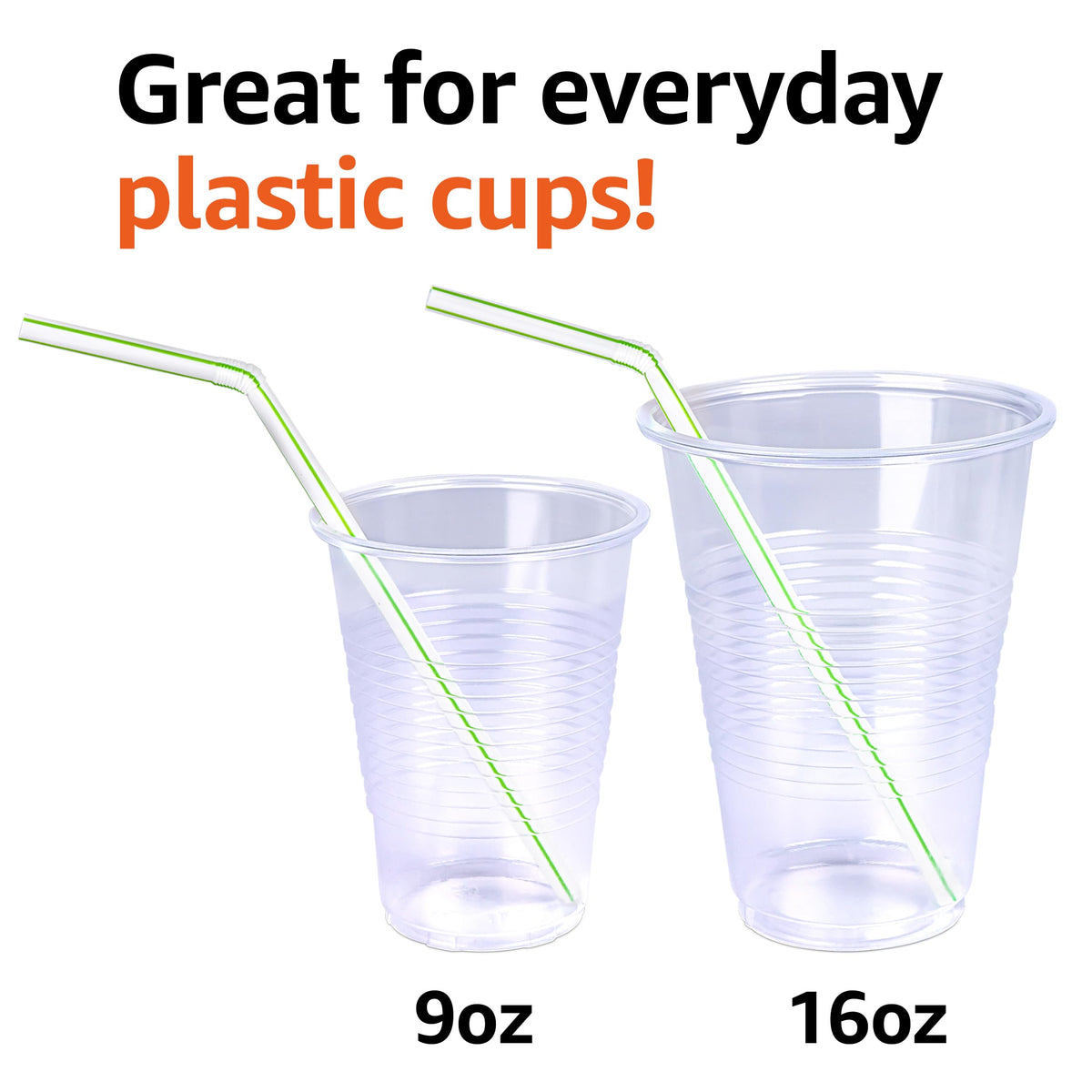 Disposable Striped Plastic Flex Straws, 100 Count G90193