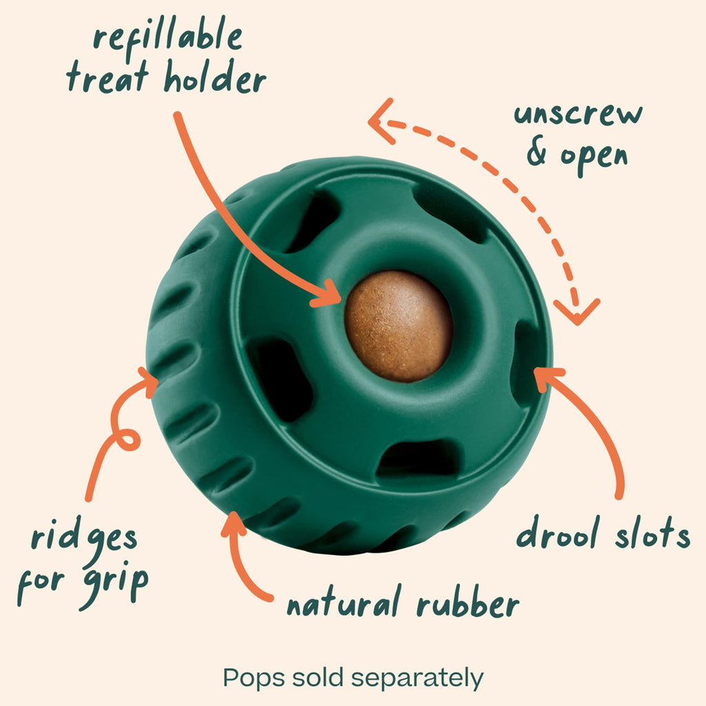Interactive Dog Ball Toy 25-75 lbs Green U957165