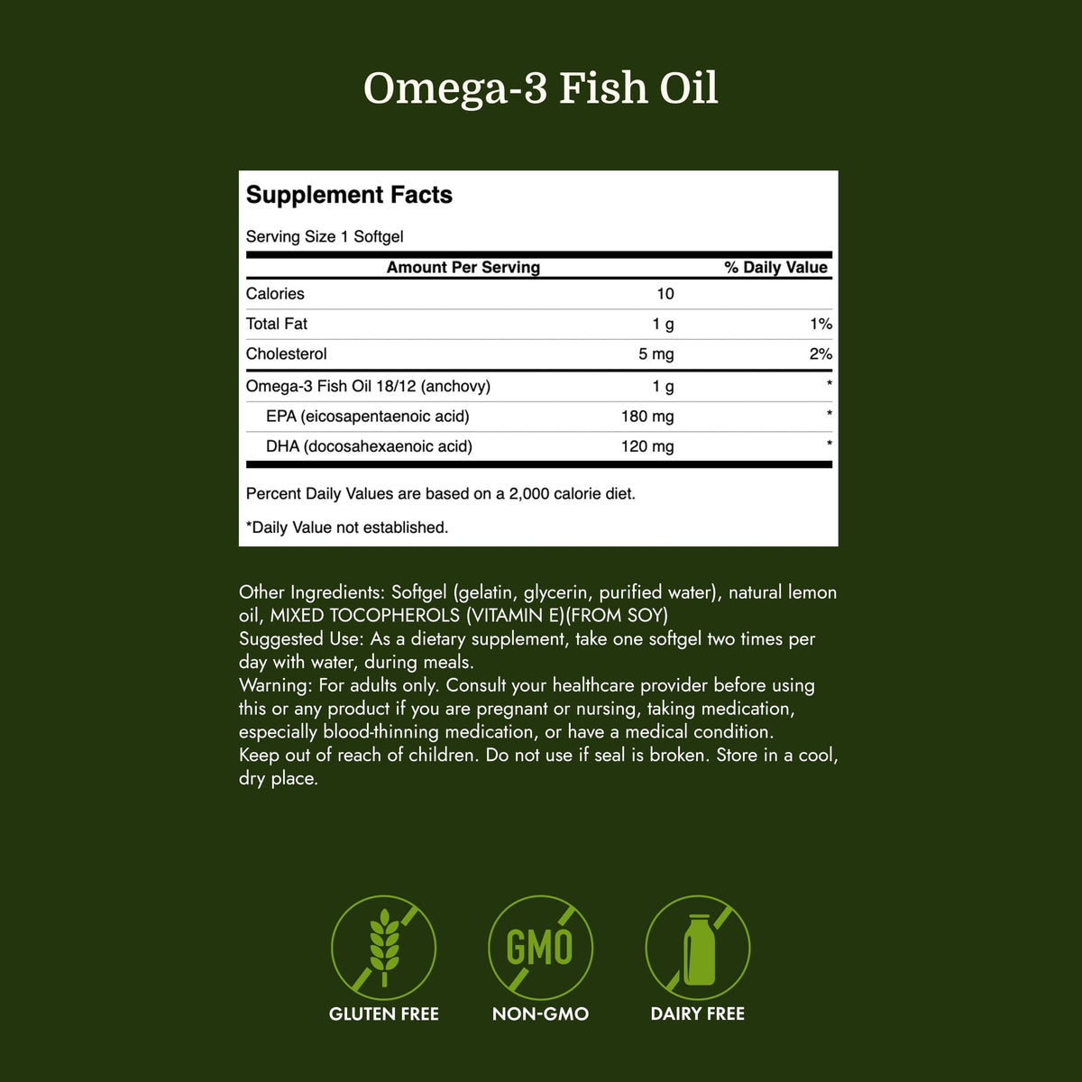 Omega-3 Fish Oil 150 Softgels Lemon K95772