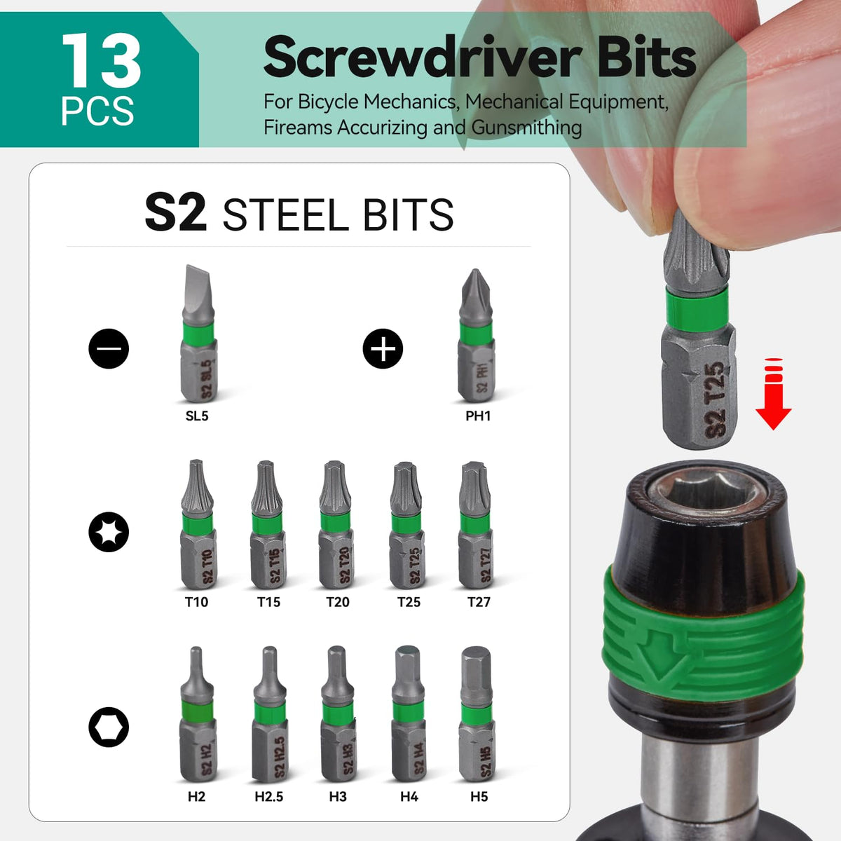 Adjustable Torque Screwdriver Set, 13-Piece 1/4" Hex Quick Release U3887