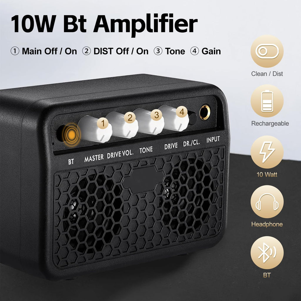 Full Size Electric Guitar Starter Kit with 10W Amp and Gig Bag W742128