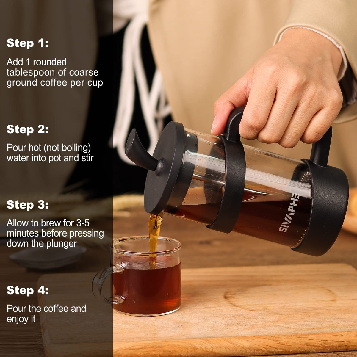 Small 12oz French Press Coffee Maker X9635