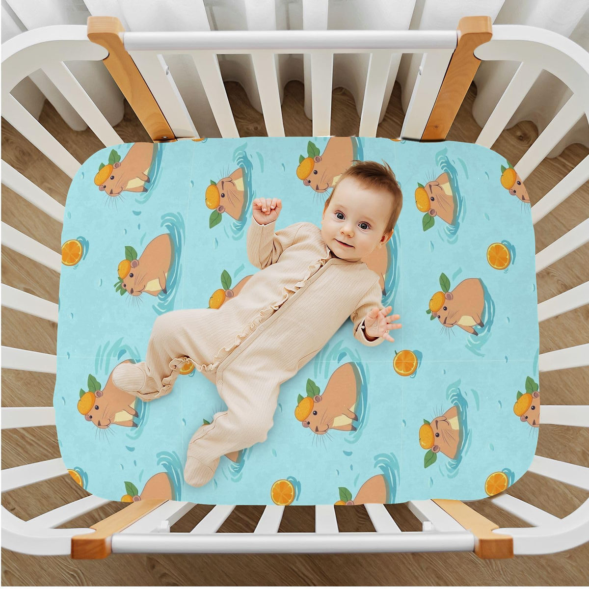 Soft Breathable Microfiber Crib Sheet, Fits Standard Size 28in x 52in K3655