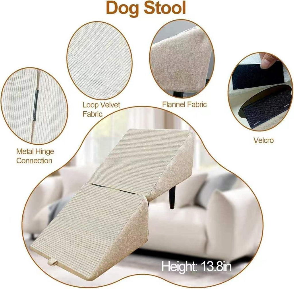 Foldable Dog Ramp Convertible Dog Steps Ottoman B7316