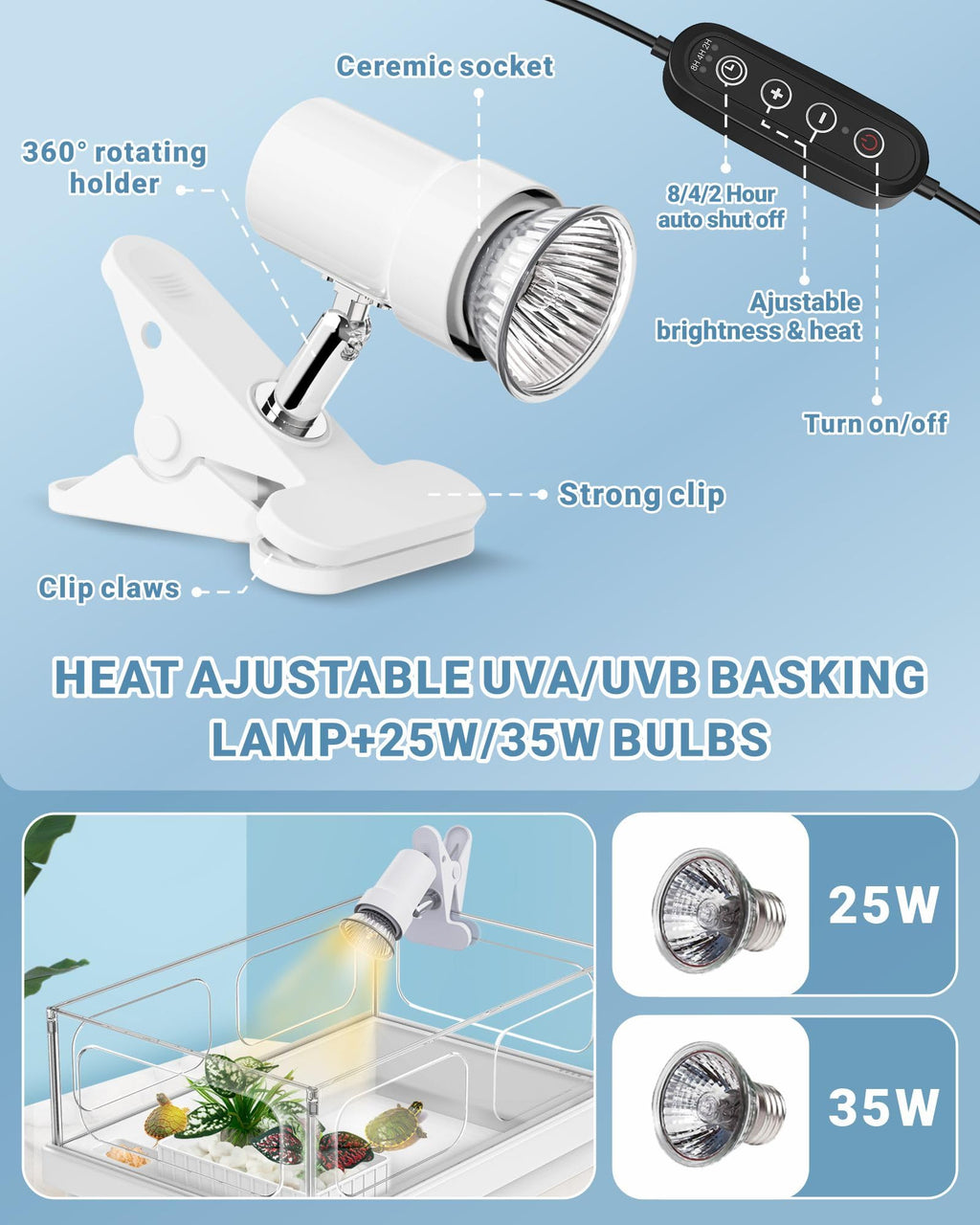 Small Turtle Tank Kit with Adjustable Lamp and Filter H27217