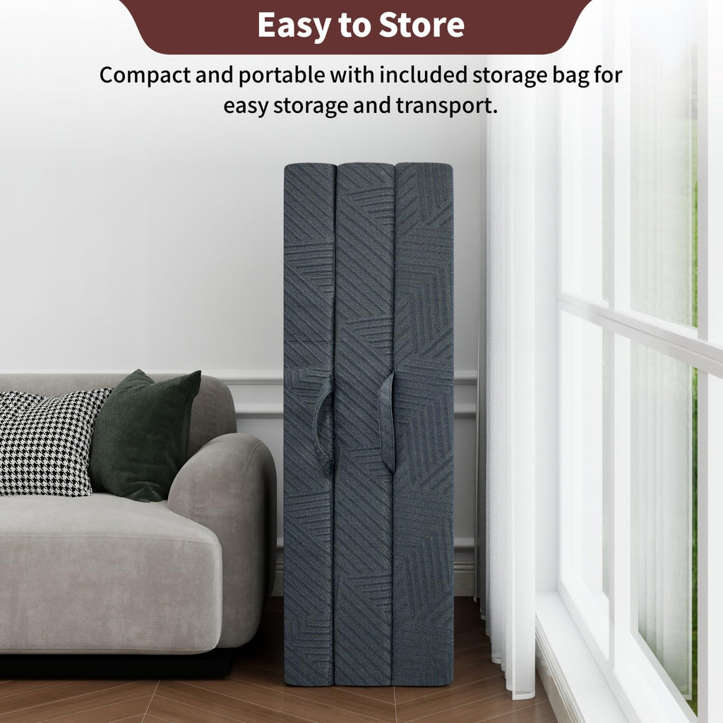 6 Inch Cooling Gel Memory Foam Trifold Mattress with Ice Silk Cover V952