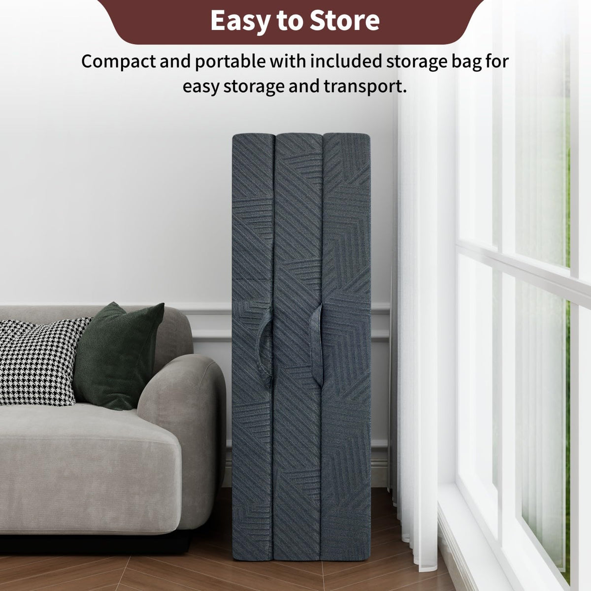 6 Inch Cooling Gel Memory Foam Trifold Mattress with Ice Silk Cover V952