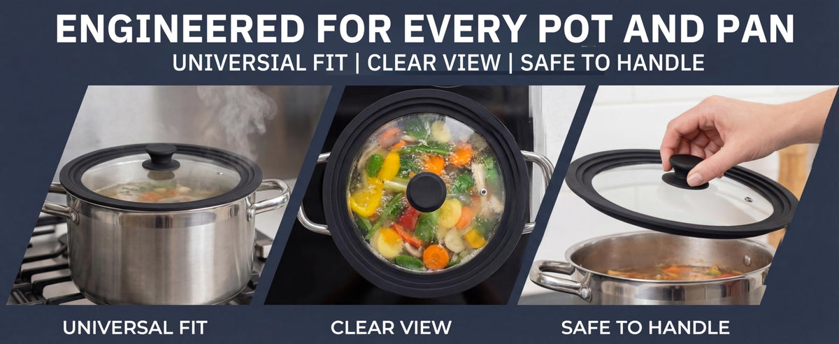 Tempered Glass Universal Lid with Silicone Rim Z72396