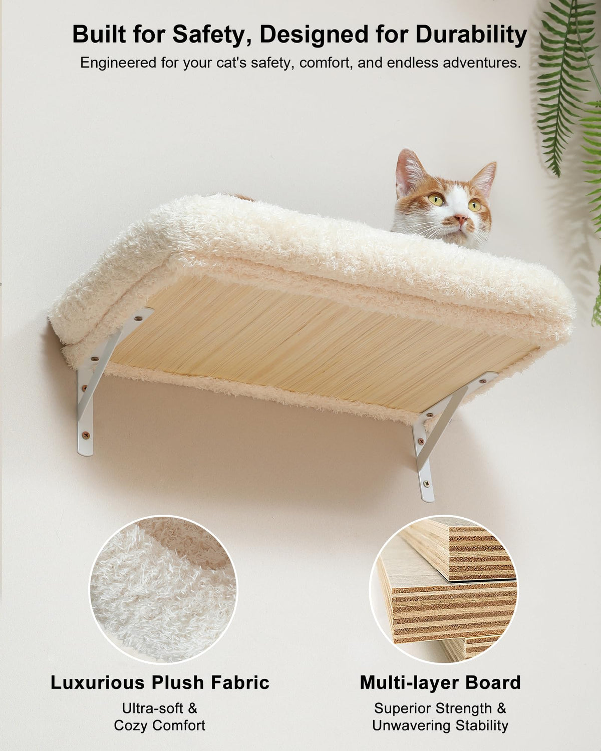 Beige Wall Mounted Cat Shelves Set I61037