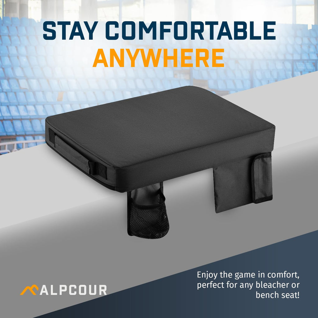 Portable Extra Thick Stadium Seat Cushion with Cup Holder B393