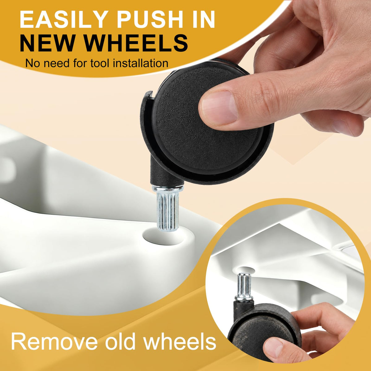8PCS Replacement Casters for 3 Drawer Cart W6606