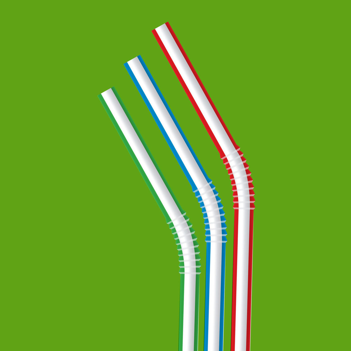 Disposable Striped Plastic Flex Straws, 100 Count G90193