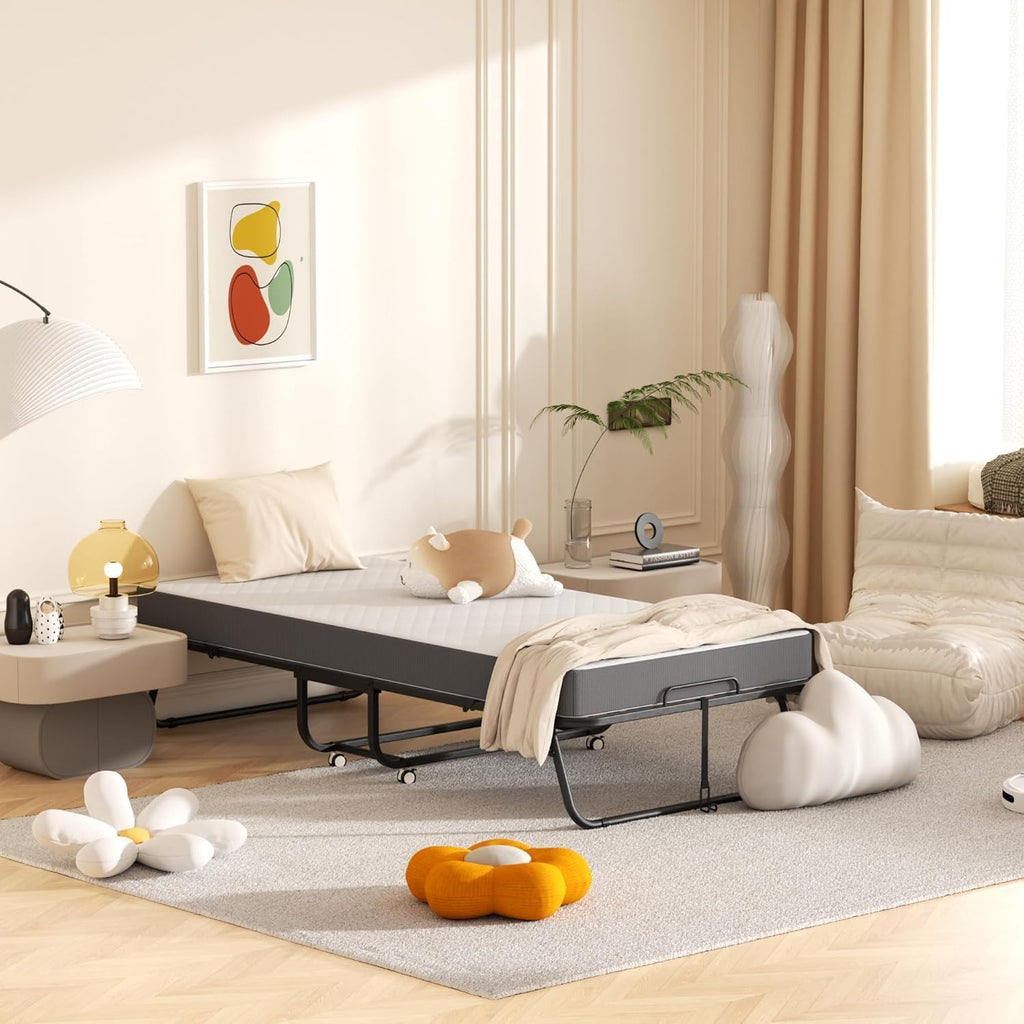 Folding Bed with Mattress 75" x 31" 5" Memory Foam I242739