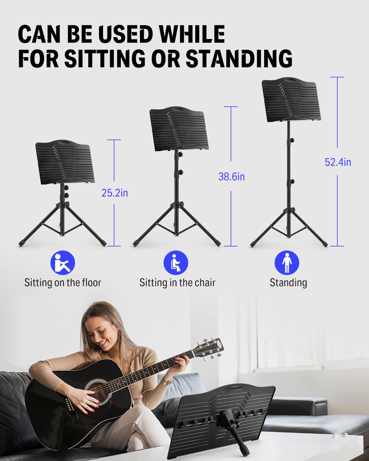 Sheet Music Stand with Light & Carrying Bag Y715